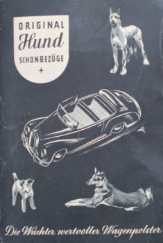 Hund Careupolstery "Die Waechter wertvoller Wagenpolster" 1953 Accessoire-Brochure (4546)